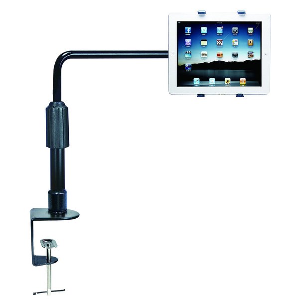 Aidata Universal Tablet Viewstand, Desk Clamp, 90° Extension Arm, Black US-2008C